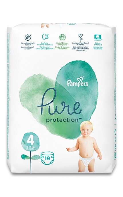 Pampers Pure Protection-Підгузки Pampers Pure Protection Maxi (9-14 кг), 19 шт-8001841023298
