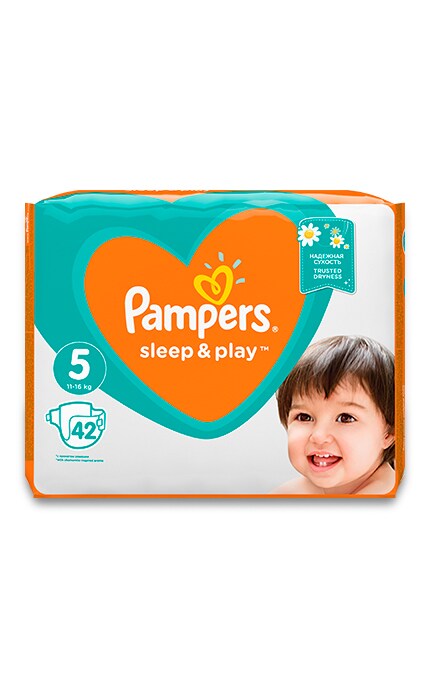 PAMPERS SLEEP & PLAY-Підгузки Pampers Sleep & Play Размер 5 (Junior) 11-16 кг, 42 шт -8001090784674
