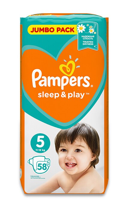 PAMPERS SLEEP and PLAY-Підгузки Pampers Sleep & Play Розмір 5 (Junior) 11-16 кг, 58 шт-4015400203582