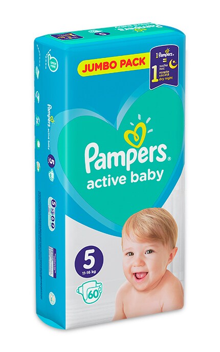 PAMPERS ACTIVE BABY-Подгузники Pampers Active Baby Размер 5 11-16 кг, 60 подгузников-8001090948410