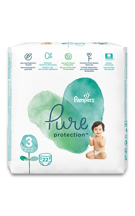 Pampers Pure Protection-Підгузки Pampers Pure Protection Midi (6-10 кг), 22 шт-8001841023250