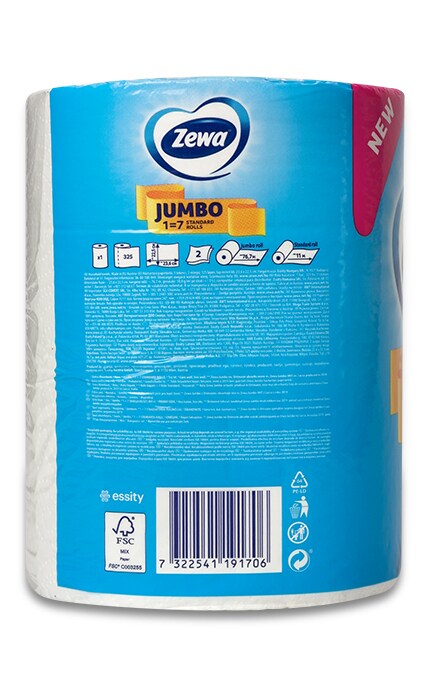 ZEWA-Бумажные полотенца Zewa Jumbo, 2 слоя, 1 рулон-7322541191706
