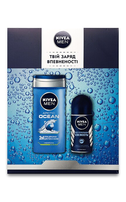 NIVEA-Набор Твой заряд уверенности Nivea Men Гель для душа 2в1 Arctic Ocean С морской солью + Шариковый дезодорант-4005900817495
