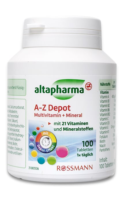 ALTAPHARMA-Дієтична добавка Rossmann Altapharma A-Z Мультивітаміни + мінерали, 100 таблеток -4305615619637