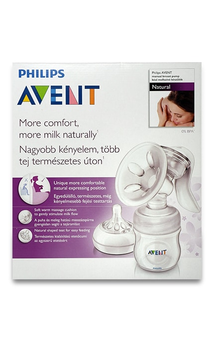 AVENT-Молоковідсмоктувач ручний Philips Avent Natural з пляшкою для зберігання-8710103565772