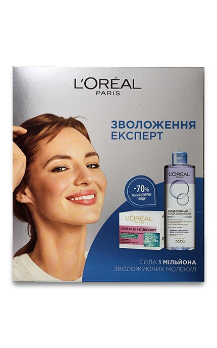 LOREAL PARIS DERMO EXPERTISE-Набір 2 в 1 L’Oréal Paris Зволоження Експерт денний крем, 50 мл +двофазна міцелярна вода для очищення всіх типів шкіри, 200 мл-5902503315757