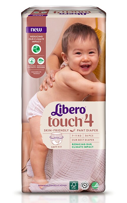 LIBERO TOUCH-Подгузники-трусики Libero Touch Pants, 7-11 кг, размер 4, 36 шт.-7322541091839