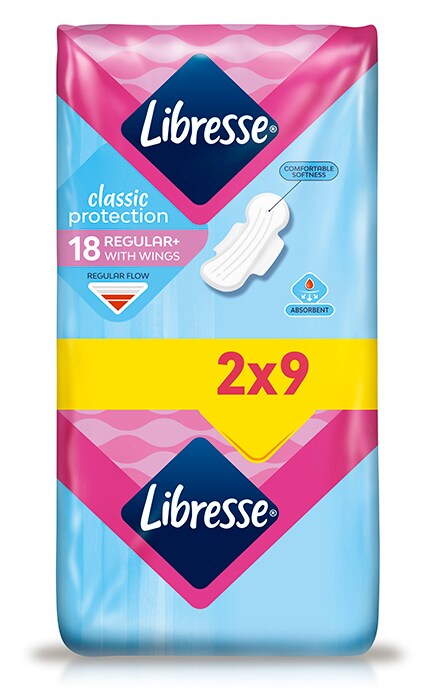 LIBRESSE-Libresse гигиенические прокладки Classic protection regular 18 шт-7322541233604