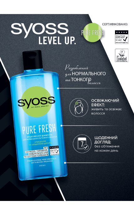 SYOSS-ШАМПУНЬ PURE FRESH-4015100339062