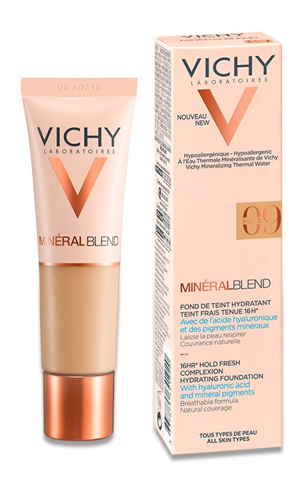 VICHY-Тональний крем Vichy Mineralblend Cream Зволожуючий, тон 09 Agate-3337875641920