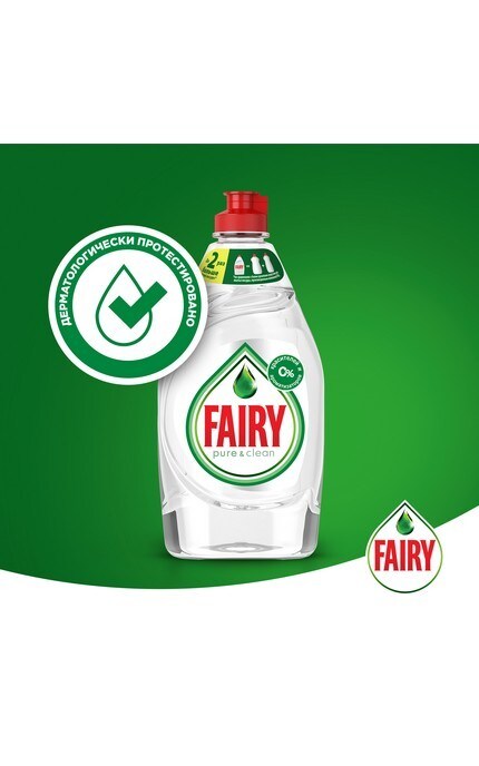 FAIRY-Средство для мытья посуды Fairy Pure&Clean 450 мл-8001090837424