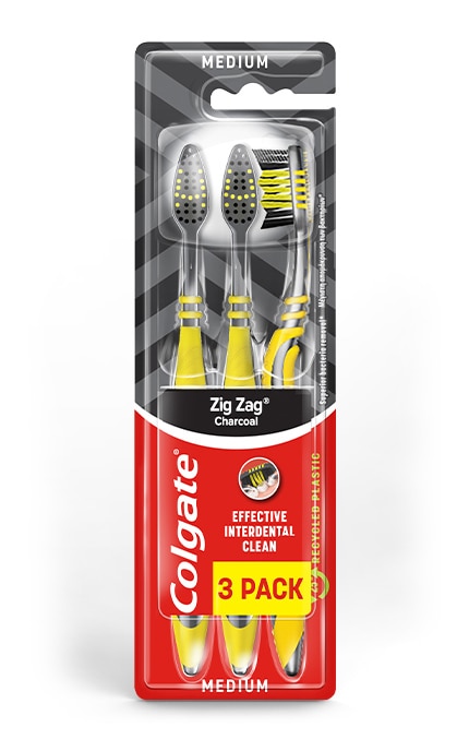 COLGATE-Зубна щітка Colgate Zig Zag Charcoal чорна, середньої жорсткості-8718951305212
