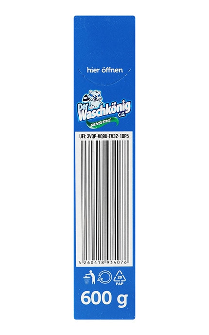 WASCHKONIG-Порошок стиральный Der Waschkonig C.G Sensitive 600 г-4260418934076