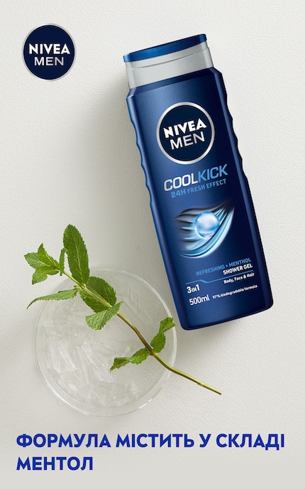Гель для душа Nivea Men Сool Kick 3в1 500 мл | Watsons