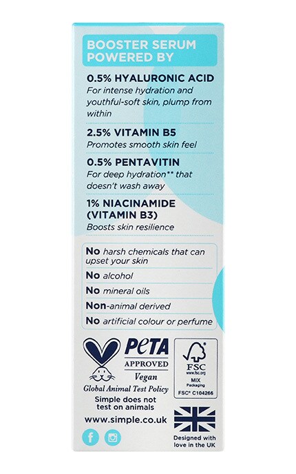 SIMPLE-Сироватка для обличчя Simple Hyaluronic acid+B5 30 мл-8720181157127