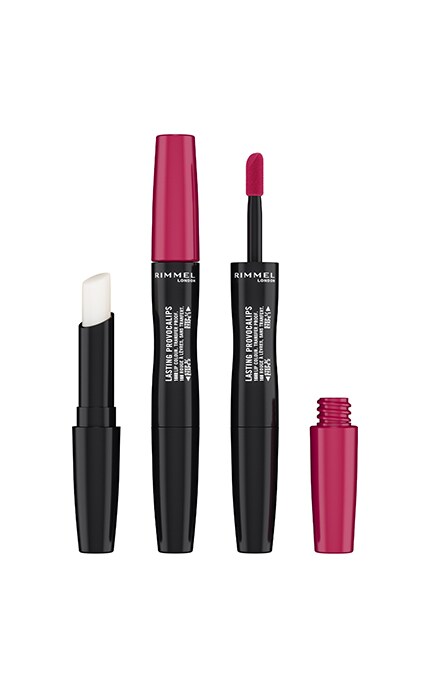 RIMMEL-Помада рідка + бальзам для губ Rimmel Lasting Provocalips 2в1 310 Pouting Pink 2,2 мл-3616302737932