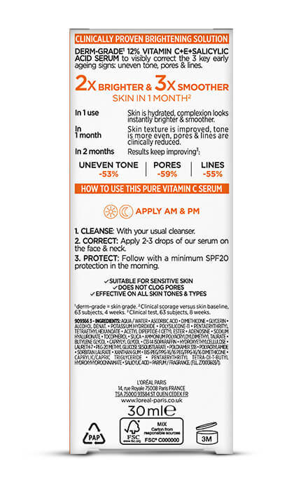 SKIN EXPERT-Сироватка для обличчя L'Oreal Paris Revitalift Clinical 12% Vitamin C 30 мл -3600524070212