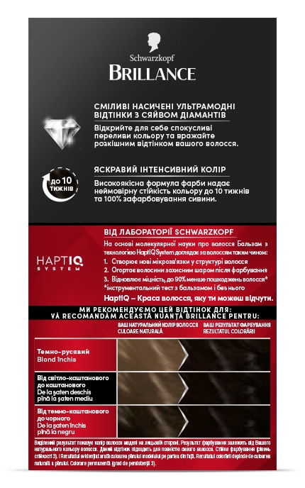 BRILLANCE-Стійка крем-фарба для волосся Schwarzkopf Brillance 890 Елегантний чорний 170 мл-9000101620122