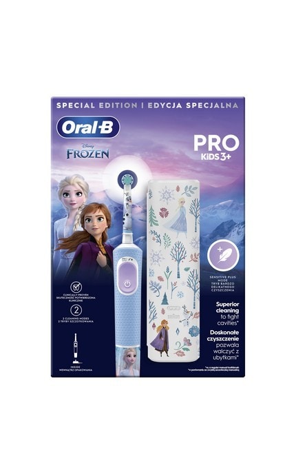 ORAL B-Электрическая зубная щетка Oral-B Pro Kids Ледяное сердце с футляром 1 шт-8006540773338