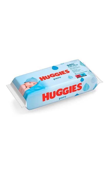 HUGGIES-Вологі серветки дитячі Huggies Pure 56 шт-5029053550039