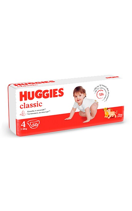 HUGGIES-Підгузки дитячі Huggies Classic розмір 4 7-18 кг 50 шт-5029053543147
