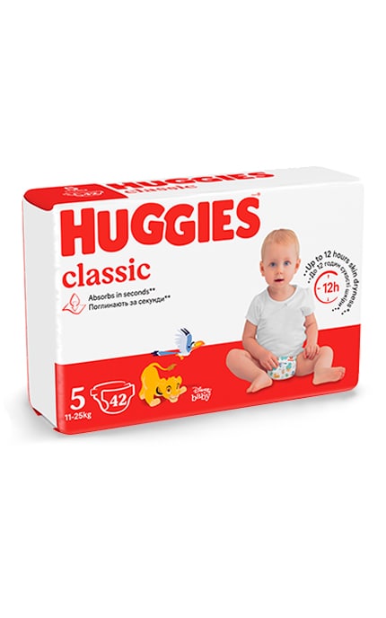 HUGGIES-Підгузки дитячі Huggies Classic розмір 5 11-25 кг 42 шт-5029053543185
