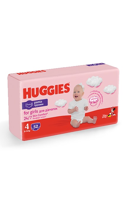HUGGIES-Подгузники-трусики для девочек Huggies Рants, размер 4 (9-14 кг)-5029053547541