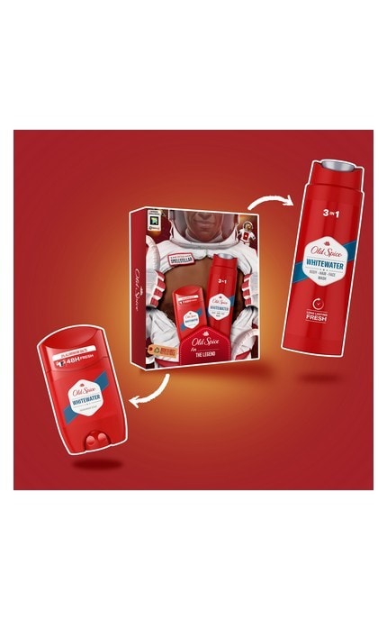 OLD SPICE-Подарунковий набір Old Spice Astronaut Whitewater: Гель для душу 3-в-1 250 мл + Твердий дезодорант 50 мл-8700216131766