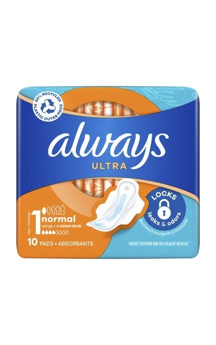 ALWAYS-Гигиенические прокладки Always Ultra Normal (Размер 1) 10 шт-8700216861120