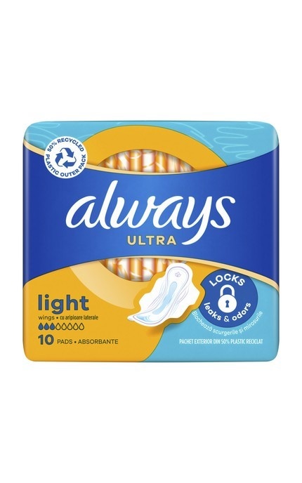 ALWAYS-Гигиенические прокладки Always Ultra Light 10 шт-8700216022262
