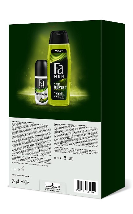 FA-Набір подарунковий Boost your power Гель для душу Fa Men 250 мл + Роликовий антиперспірант Fa Men 50 мл 1 шт-9000101731101