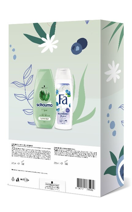 FA-Набір подарунковий Herbal&Blueberry Шампунь для волосся Schauma 250 мл + Крем-гель для душу Fa 250 мл 1 шт-9000101731262