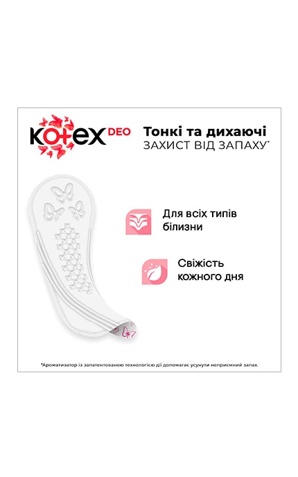 KOTEX-Прокладки жіночі гігієнічні щоденні Kotex Normal Deo 56 шт-5029053548098