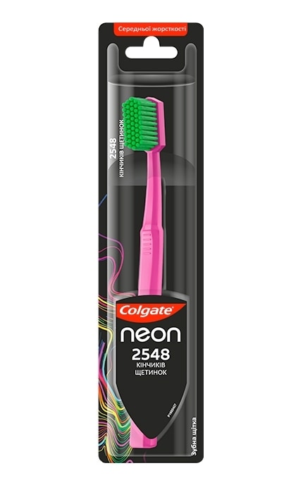 COLGATE-Зубна щітка Colgate Neon 2548 кінчиків щетинок середньої жорсткості-8718951486201