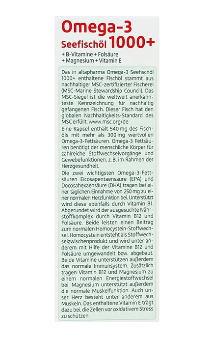 ALTAPHARMA-Дієтична добавка Altapharma Омега-3 1000 + Вітаміни та мінерали 60 шт-4305615946771
