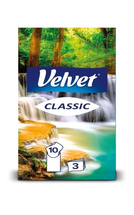 VELVET-Носовые платки Velvet Classic без запаха 3-х слойные, 10 шт-5901478007452