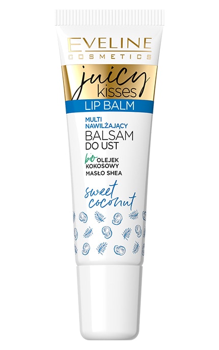 EVELINE-Бальзам для губ Eveline Cosmetics Juicy kisses coconut cocktail Интенсивный Увлажняющий 12 мл-5903416007395