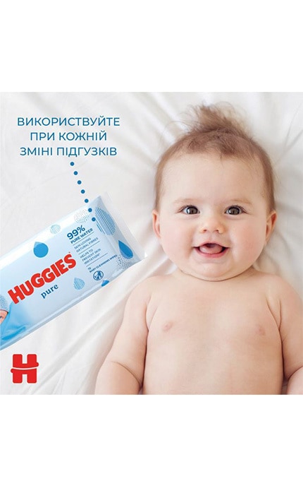 HUGGIES-Влажные салфетки детские Huggies Pure 168 шт-5029053550091