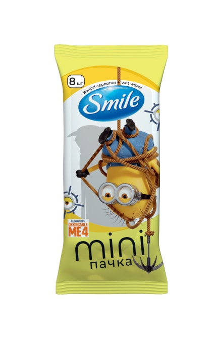 SMILE-Серветки вологі SMILE MINI Міньйони 8 шт-4823071662429