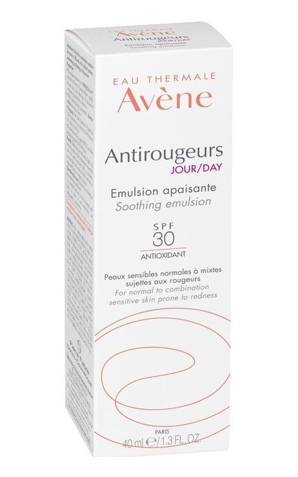 AVENE-Эмульсия дневная для лица Avene Antirougeurs для нормальной, склонной к покраснениям кожи SPF 30 успокаивающая 40 мл-3282770203523