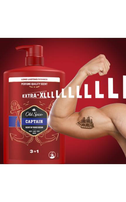 OLD SPICE-Гель для душу + шампунь Old Spice 3-в-1 Captain 1000 мл-8006540818824