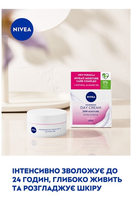 NIVEA-Крем дневной NIVEA SPF 15 Интенсивное увлажнение 24 часа 50 мл-9005800227207