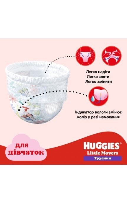 HUGGIES-Подгузники-трусики детские Huggies Pants для девочек 5 размер 13-17 кг 34 шт-5029053564272