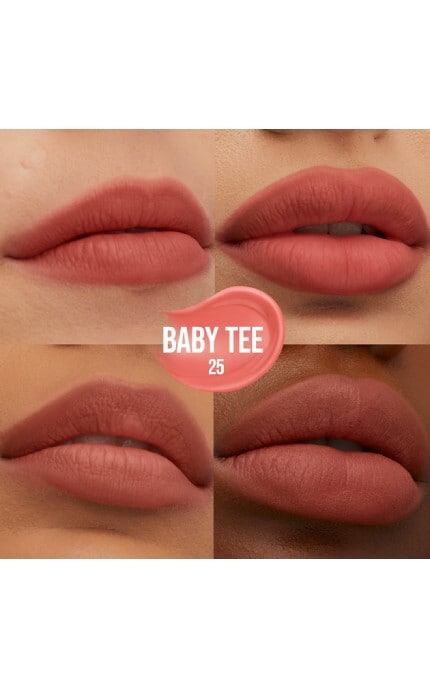 MAYBELLINE NY-Стійка матова помада-тинт для губ Maybelline New York Super Stay Teddy Tint 25 Baby tee 5 мл-30146754