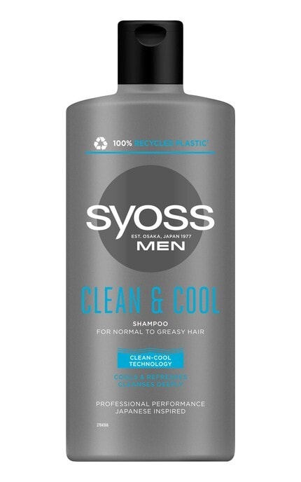 SYOSS-Шампунь для волос Syoss Men Clean & Cool для нормального и жирного 440 мл-9000101277197