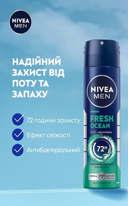 NIVEA-Антиперспірант-спрей Nivea Men Свіжість Океану 150 мл-9005800333625