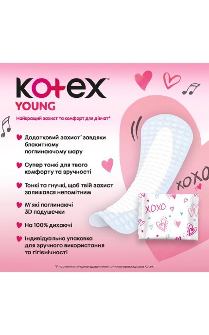 KOTEX-Ежедневные гигиенические прокладки Kotex Young Liners 40 шт-5029053591537