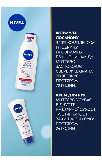 NIVEA-Набор для женщин NIVEA Restorative Лосьон для тела Восстановление и уход 250 мл + Крем для рук SOS 100 мл-4006000200378