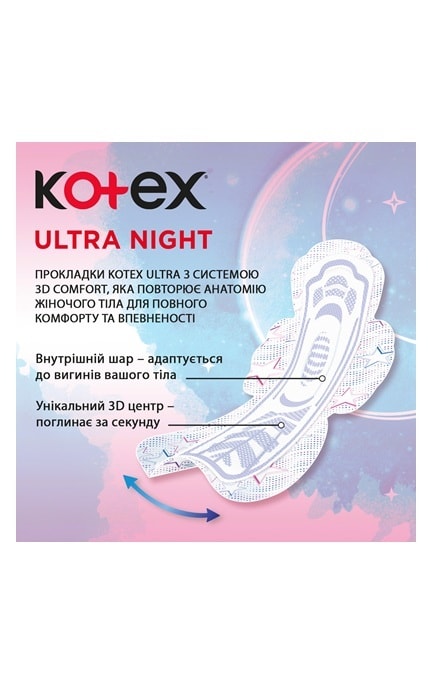 KOTEX-Прокладки жіночі Kotex Ультра Найт сіточка 7 шт-5029053540108
