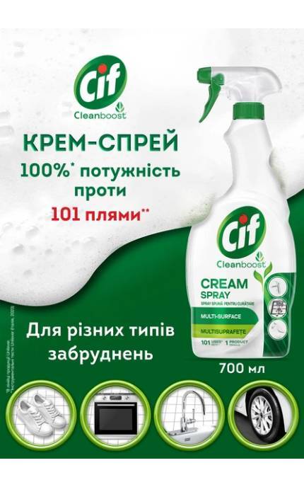 CIF-Крем-спрей Cif для чищення різних видів поверхностей 700 мл-8720182836403